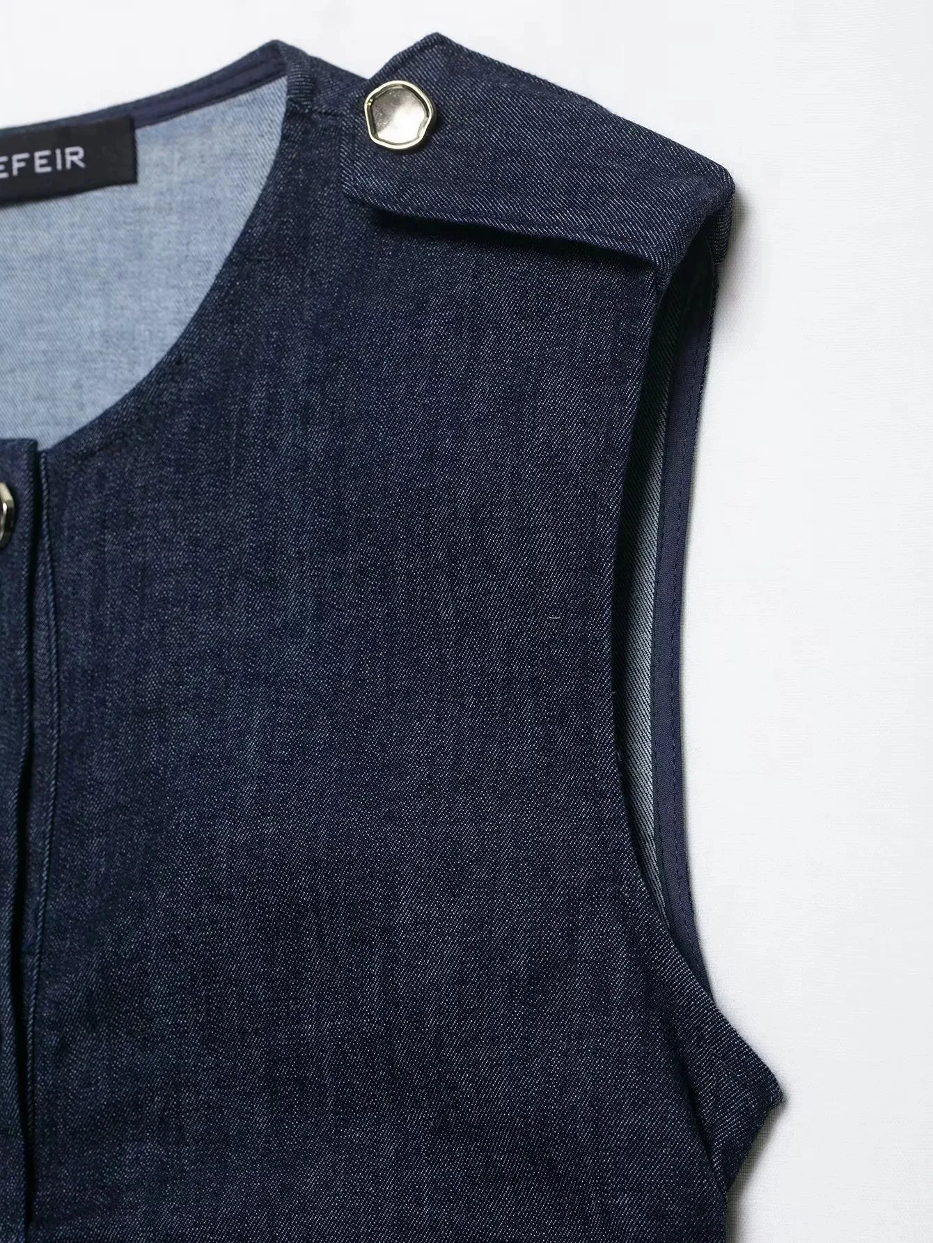 Belt Fold Denim Dresses 2025 Women's Summer Sleeveless Midi Dress Party Dresses Fashion Streetwear Dress 