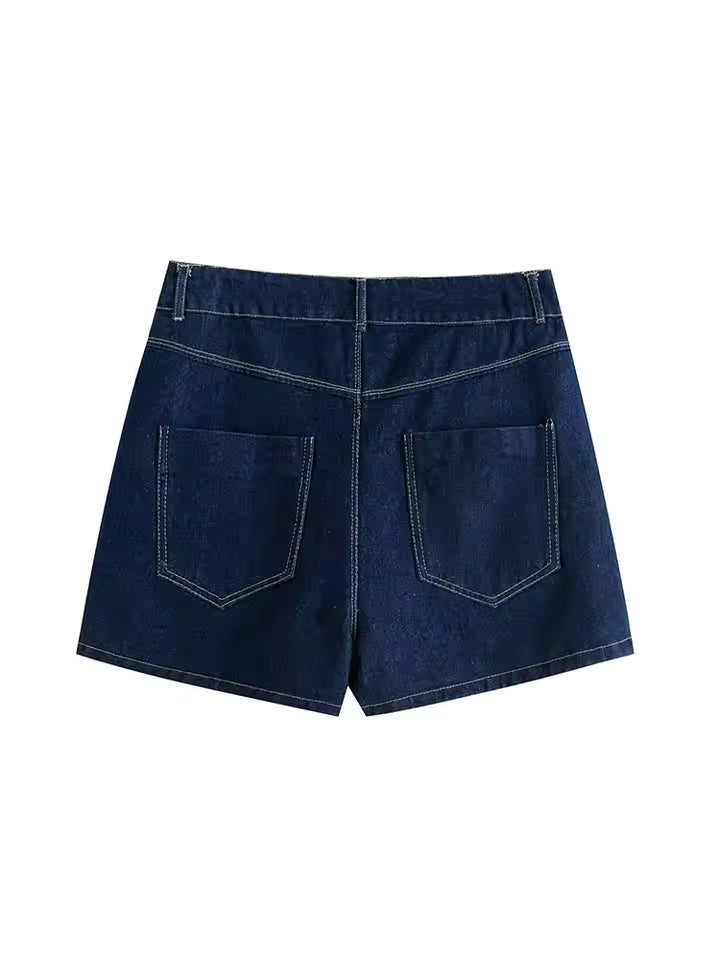 TRAF 2025 Summer Women's Casual Sets Fashion Mini Skirts Shorts Sets Denim Short Shirt Top Sets For Women Street Women Outfit